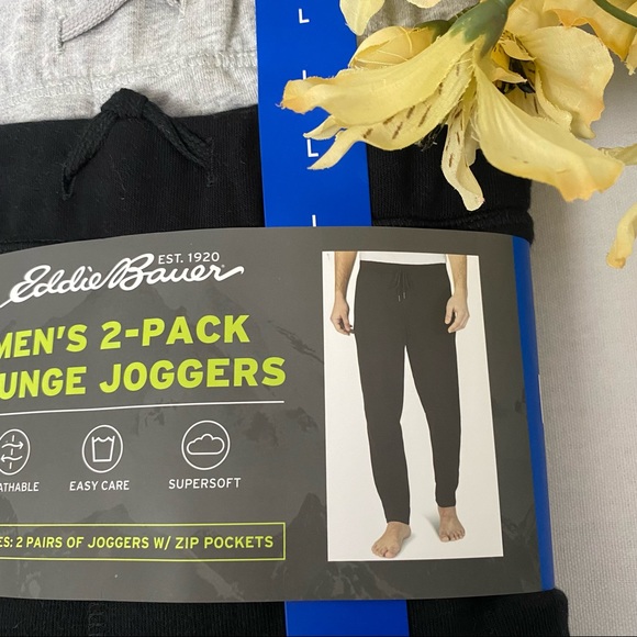 Eddie Bauer Men's 2 Pack Lounge Joggers, NWT - Picture 3 of 5